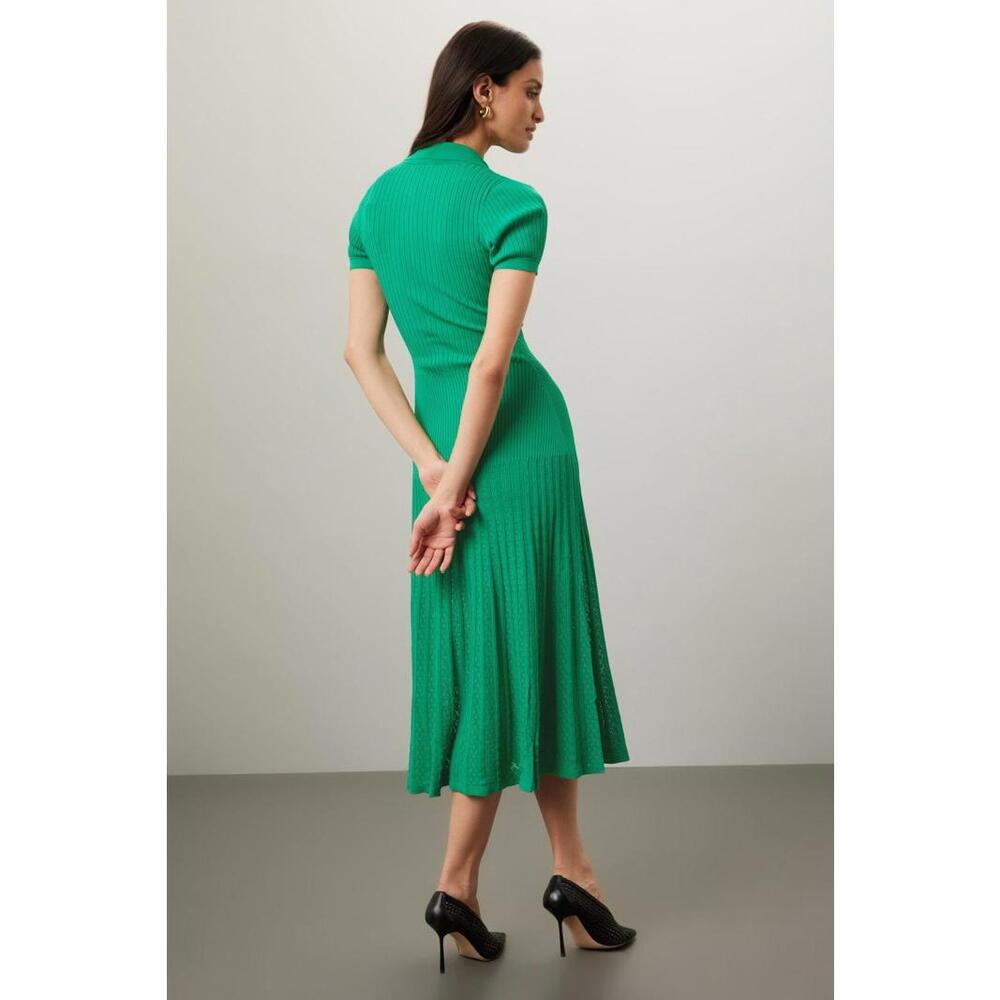 Sandro Green Lorel Dress Size 36 with hole - Picture 2 of 9